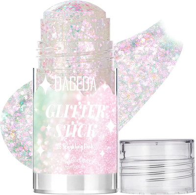Sparkling Pink Body Glitter Stick,Sparkly Hair Face Glitter Makeup for Women Rav
