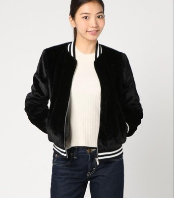 YVES SALOMON Faux Fur Bomber Jacket Size S - Fashion Outerwear