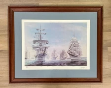 Kipp Soldwedel Signed Framed Maritime Print Tall Ships Nautical 35x29