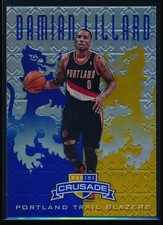 2012-13 Panini Crusade Damian Lillard #69 Blue & Gold Prizm Rookie Card. rookie card picture