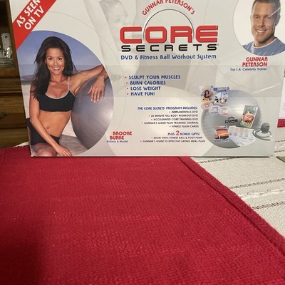 Gunnar Peterson's CORE Secrets 4 DVDs + Fitness Ball Pump Workout System SEALED
