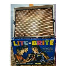 Vintage 1967 Hasbro Lite Brite Toy Box Pegs Picture Refill Set 5455 Works