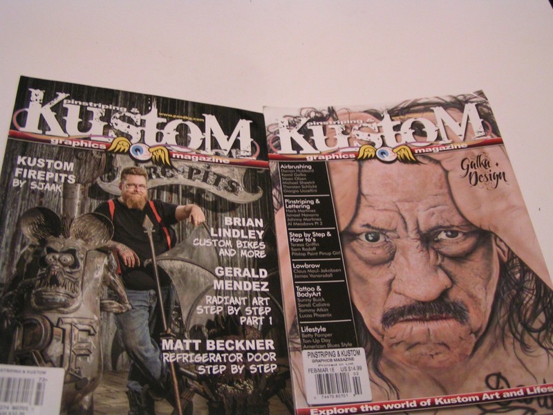 Pinstriping & Kustom Graphics magazines Lowbrow art Air brush paint magazines !!