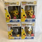 Funko Pop! Pokémon Pikachu #353 Lot x4 Flocked, 2 Diamond: & Silver