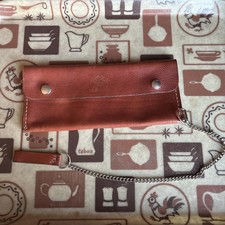 Vintage Tarver Leather Wallet Chain Mens Biker Motorcycle Snap 9 1/2  Brown