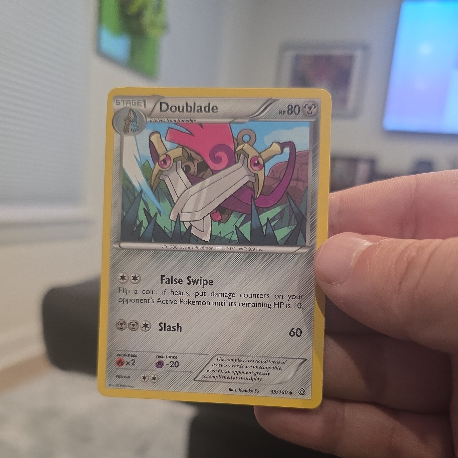 Pokemon TCG Doublade XY Primal Clash 99/160 Reverse Holo Uncommon Card Played LP