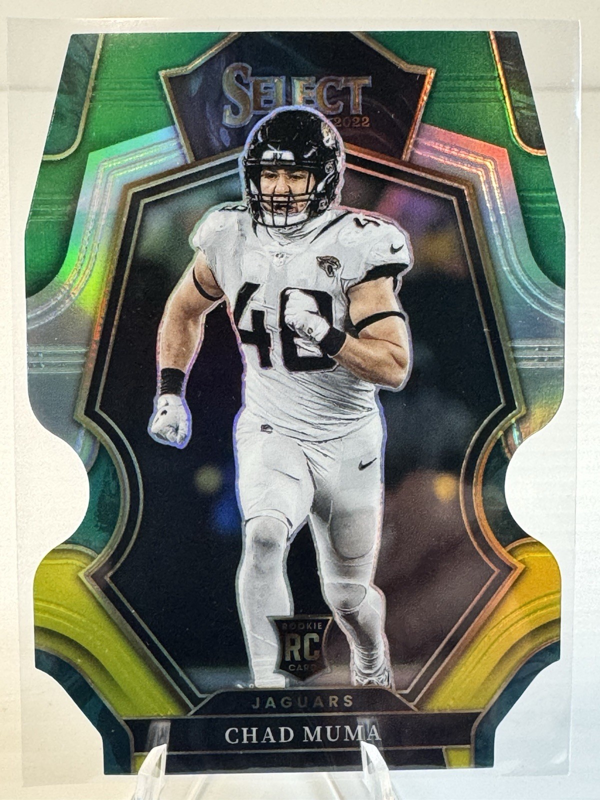 2022 Panini Select Chad Muma RC Premier Level Green And Yellow Prizm SP Rookie