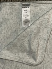 Carter's Light Heather Gray Jersey Knit Stretch Cotton 1 Ply Baby Blanket