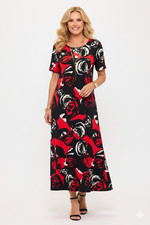 Jostar, Travel Knit Dress, long A-Line, S/S, Stretchy NO-IRON poly/span.   496