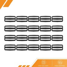 20 x Plastic Slide Buckle 2 Inch 51mm Tri-Glide Slider Black