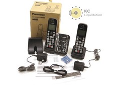 Panasonic KX-TGD832 Cordless Phone 2 Handsets Metallic Black Answering Machine