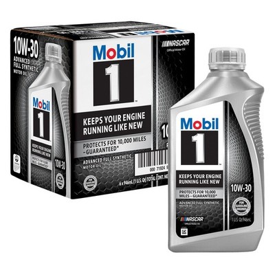 Mobil 1 10W-30 Advanced Full Synthetic Motor Oil, Case of 6 - 1 Quart Bottles