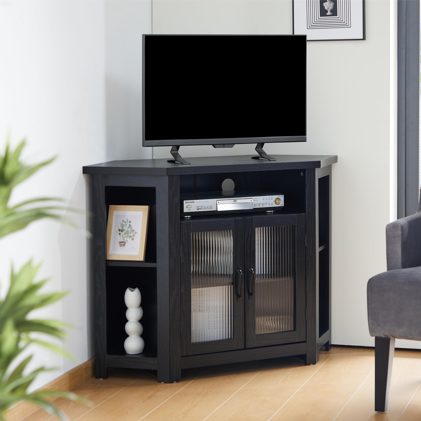48 Inch,storage Shelves And 2 Doors,console Table Buffet Cabinet