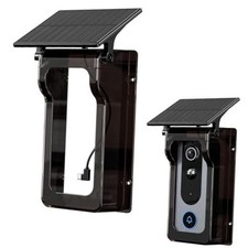 Doorbell Rain Cover Protector with Solar Panel, Plastic Doorbell Rain