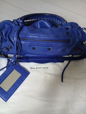 Auth Balenciaga The Twiggy Handbag Shoulderbag 2Way Bag Leather  Blue excellent