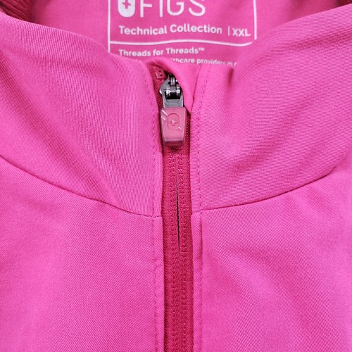 FIGS Women's Scrub Jacket Size XXL Pink Full Zip Breathable Zipper Pockets - 第 8/24 張圖片
