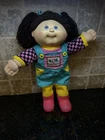 VTG 1990’s Cabbage Patch Kid Girl Brown Yarn, Hair, Blue Eyes, 90’s Neon Outfit