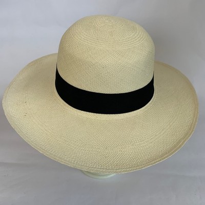 Seconds - Panamahut Handmade In Ecuador. Damen breite Krempe. Weiß 54cm.