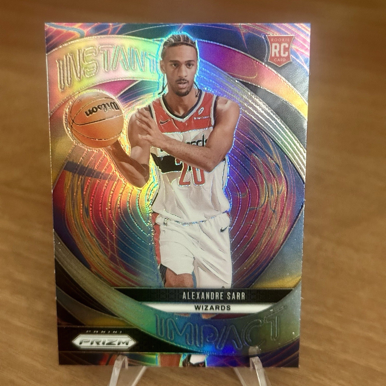 2024-25 Panini Prizm Alexandre Sarr Instant Impact #1 Rookie Silver Wizards NBA
