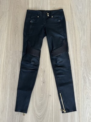 Balmain x HM Black NAPPA Leather Pants skinny Jeans Size 4 US