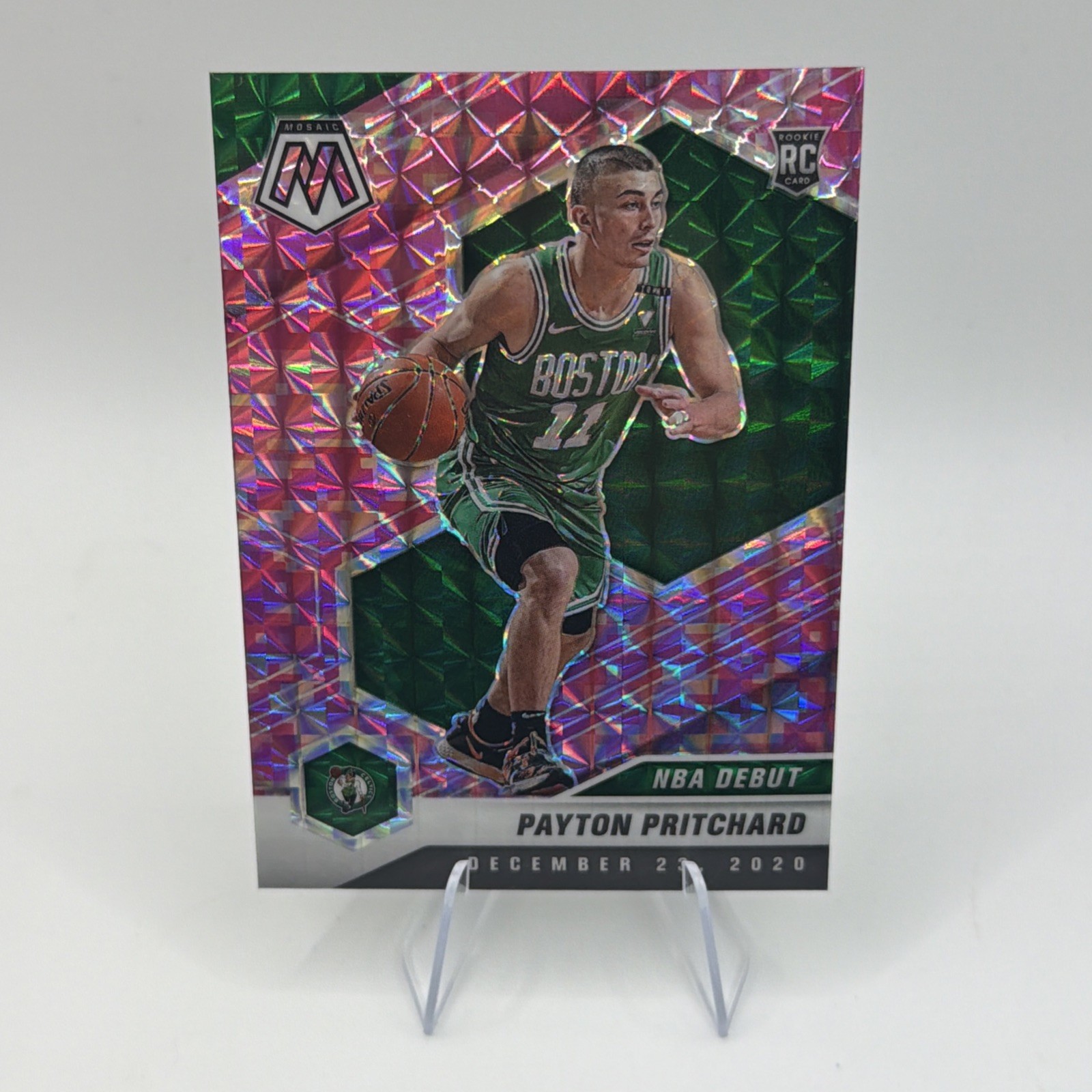 2020-21 Panini Mosaic - NBA Debut Payton Pritchard #269 Pink Camo Mosaic...