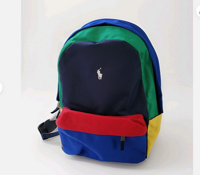 Polo Ralph Lauren Colorblock Multi-Color Backpack Bag 9AR151-E69 New Pony Logo