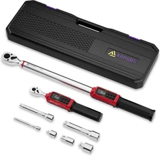 3/8" & 1/2" Digital Torque Wrench Set, 0.66-44.3 Ft.lb+3.8-250.8 Ft.lb 