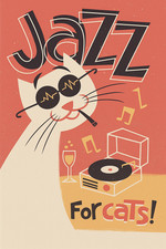 AFFICHE POSTER - JAZZ - For Cats -  A3