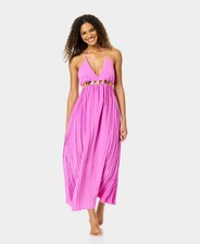 Anne Cole Women's Maxi Jeweled Cover-Up Swim Dress Rose Violet Size M 1428