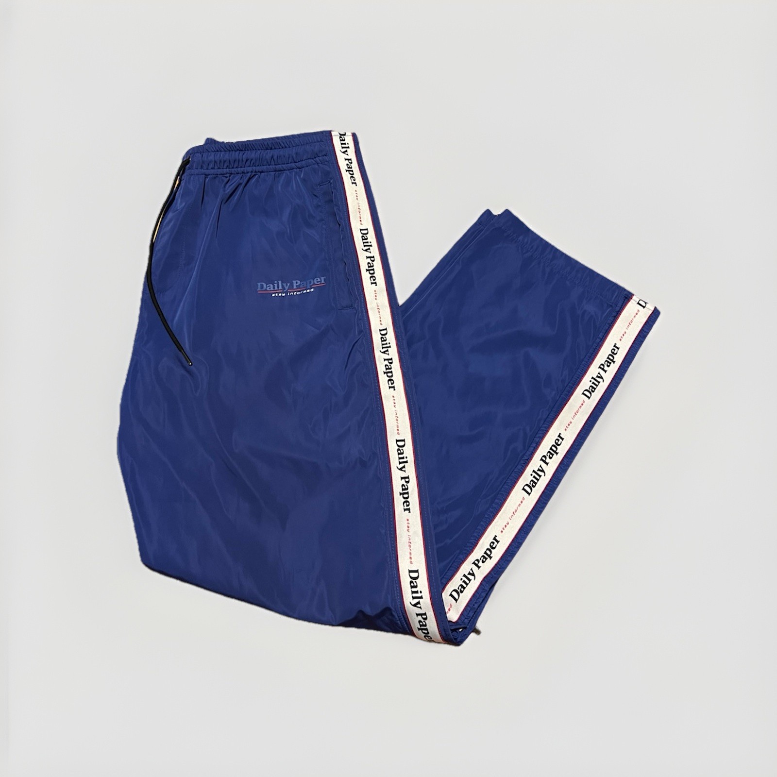 Daily Paper Track Pants Full Zip Tear Away Buttons Mens XL Blue Stripes Athletic image 2