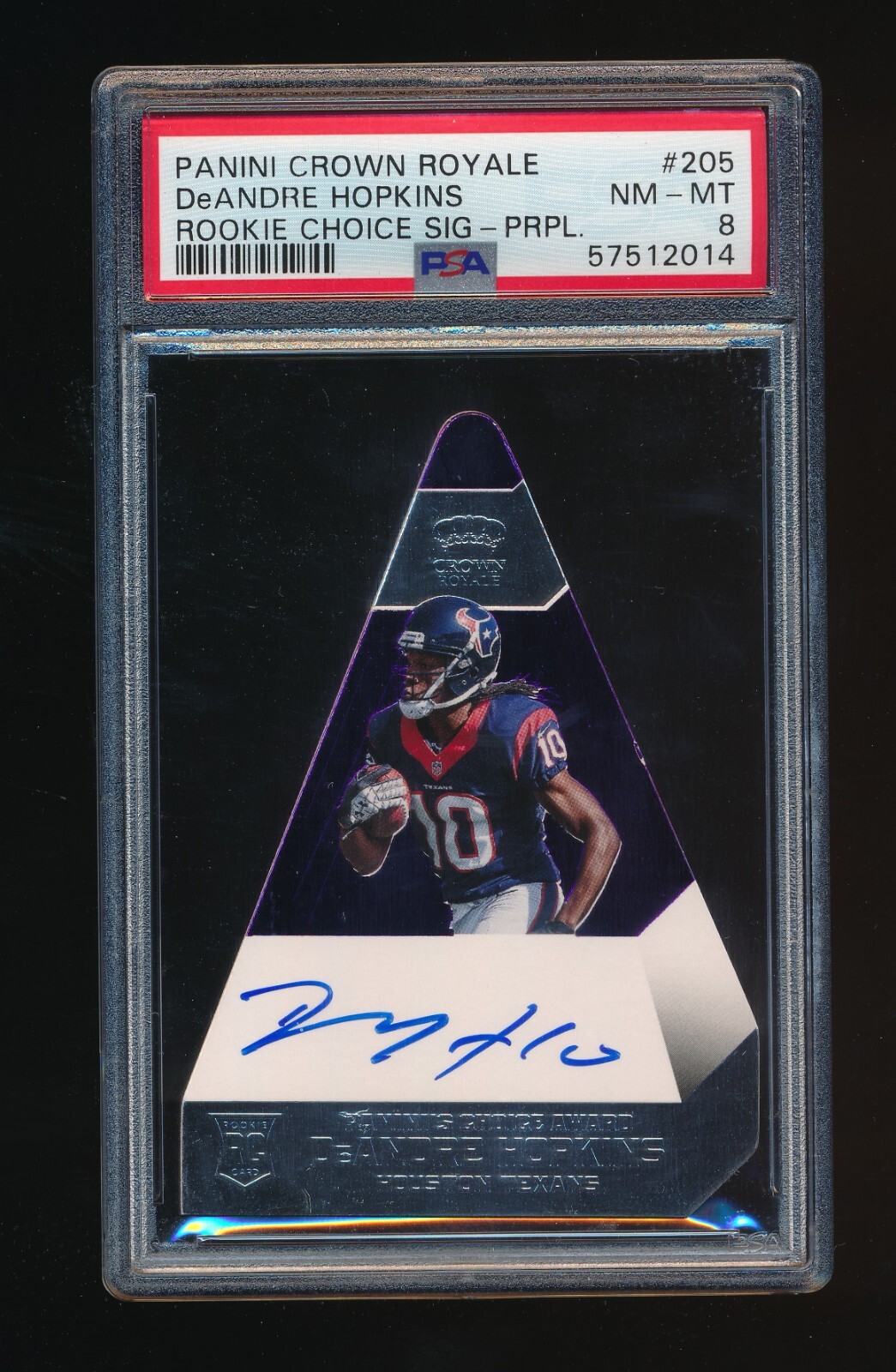 DeAndre Hopkins Panini Crown Royale Rookie Panini's Choice Signatures #205 Purple
