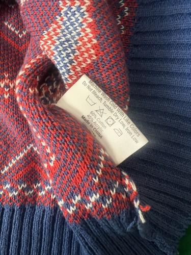 Happy Dad Sweater Men Extra Large Red White Blue Knit Ugly Christmas Full Send - Picture 6 of 8