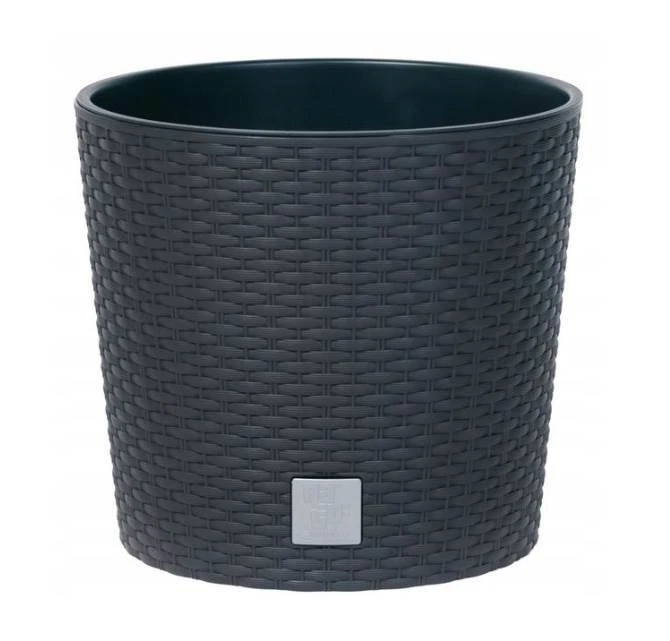 Blumenkübel Blumentopf Übertopf Rattan Optik Rund Pflanzkübel Kasten mit Einsatz