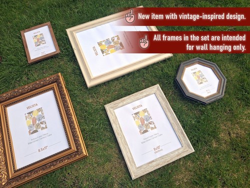 Assorted Vintage Gallery Wall Picture Frame Set Different Size Antique Frames - Picture 7 of 9