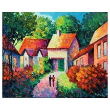 Alexander Antanenka "Dreamville"  Hand Signed Original Painting Canvas COA