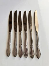 Customcraft Stainless CUS11 Monogram “H”6 Knives Taiwan 8 7/8" Floral Vintage