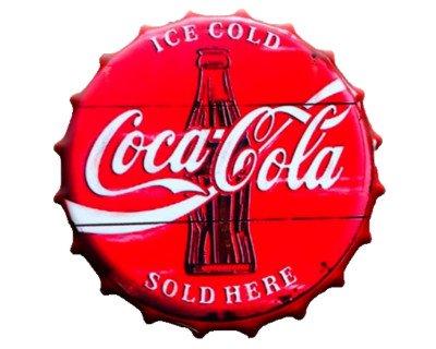 Coca Cola Schild Vintage Retro Wandaufsteller Metall Flaschenverschluss Coke Vintage rot 40cm