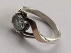 Vintage ring sterling silver 925 Size 7.5 Weight 2.84 g. Gold insert 375.