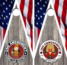 2nd Amendment Cornhole Board Wrap LAMINATED Wraps Decals Vinyl Sticker 4286