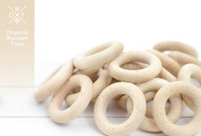50 pcs Wooden Organic Teething Rings 45mm certified EN 71-3, 71-1 made in Europe
