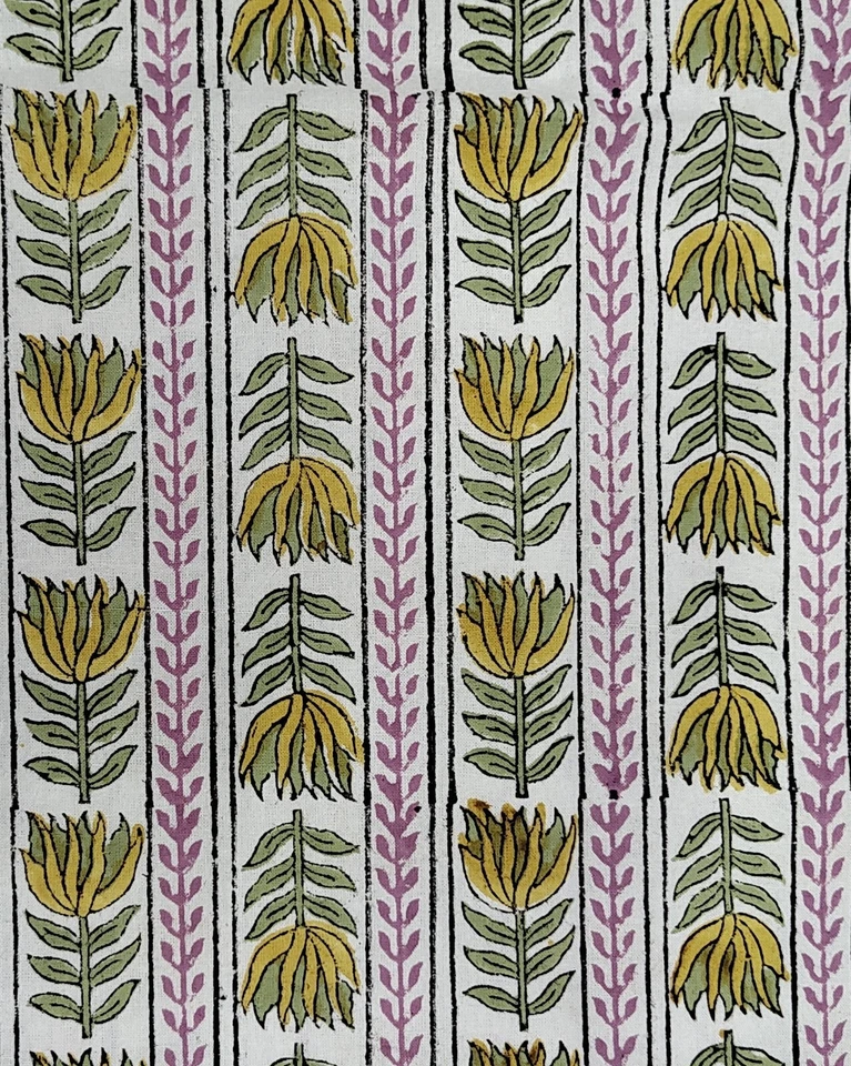 Indian Hand Block Print Tablecloth 100%Cotton 150*220cm Multi Floral 6 Napkins - Image 4 of 4