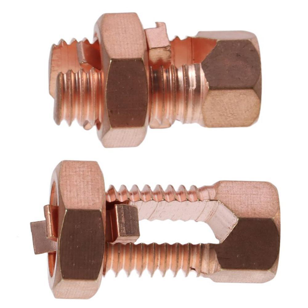 4 Pcs Completing Split Bolt Grounding Clamps Copper Connector Bare