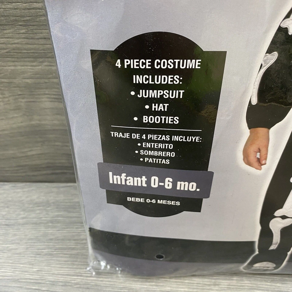 Disfraz Esqueleto Bitty Bones Infantil 0-6 Meses Halloween Disfraz Vestir Nuevo Foto 3 de 4