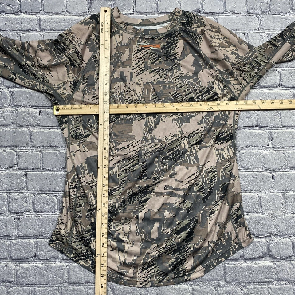 Sitka Shirt Mens XL Green Brown Core Lightweight Crew Camo Hunt Outdoor *Read - Image 4 of 4