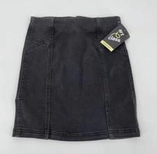 Art Class Girl Black Wash Jean Skirt With Back Zipper Size L 10/12 New