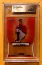 KYLE WRIGHT 2017 Leaf ENCASED Pre-Production PROOF Draft Clear Red 1/1