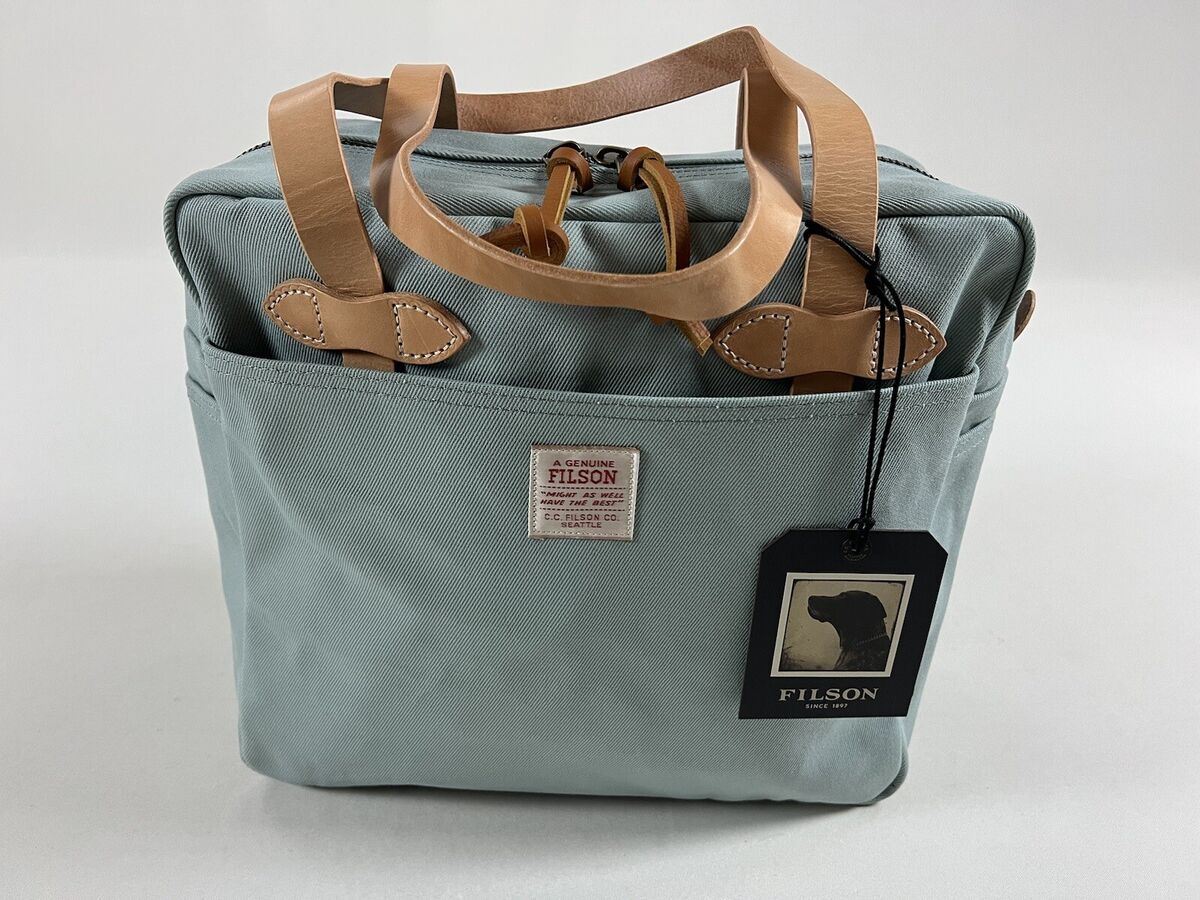 FILSON RUGGED TWILL TOTE BAG WITH ZIPPER LAKE GREEN LIMITED FILSON RUGGED TWILL TOTE BAG WITH ZIPPER LAKE GREEN LIMITED