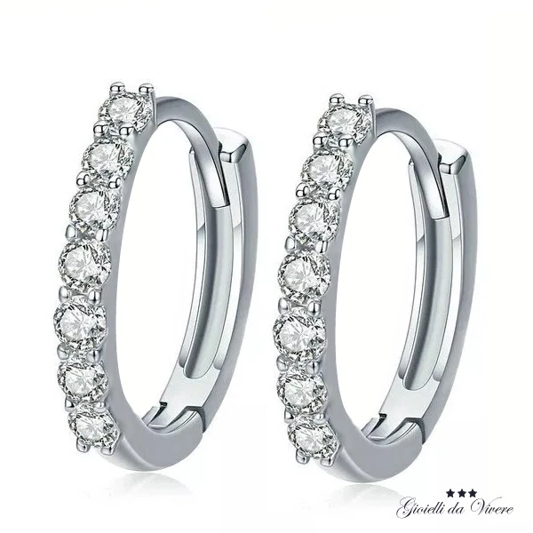 2X ORECCHINI DONNA ARGENTO 925 INCISO CHIUSURA CLIP ZIRCONI MATRIMONIO yb - Immagine 2 di 4