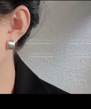 NEW Elegant Modern Brushed Matte Geometric Studs 925 Silver Needle *Gold/Silver