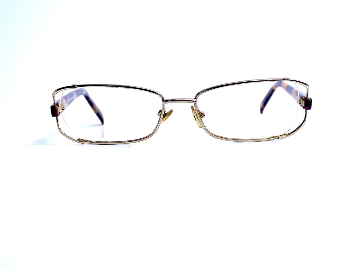 Jimmy Choo Gold Rectangular Glasses Tortoise Glasses Italy 